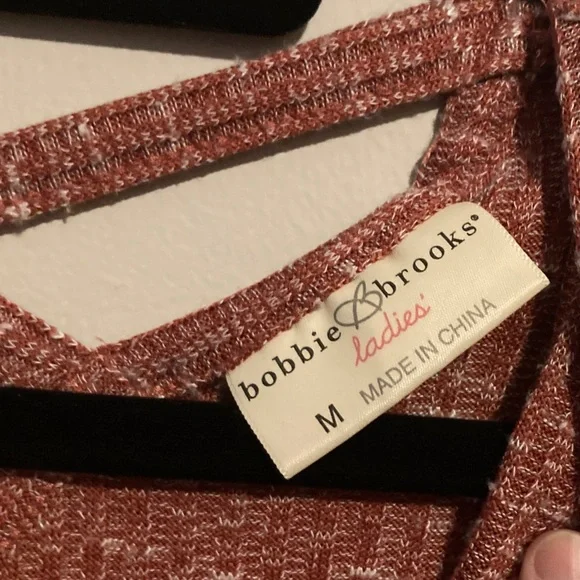 Bobbie Brooks Marled Red Cardigan with Criss-Cross Neckline - Picture 2 of 7